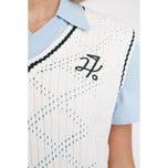 Huffer Women's Diamond Knit Golf Vest - Chalk
