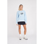 Huffer Women's Legacy Club Relax Crew Neck Pullover - Ice Blue
