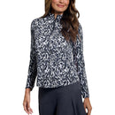 IBKUL Karen Langarm-Stehkragenpullover für Damen – Schwarz/Grau