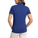 IBKUL Damen Solid Short Sleeve Zip Mock Neck – Marineblau