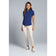 IBKUL Damen Solid Short Sleeve Zip Mock Neck – Marineblau