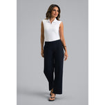 IBKUL Performance-Golfhose mit geradem Bein für Damen – Schwarz