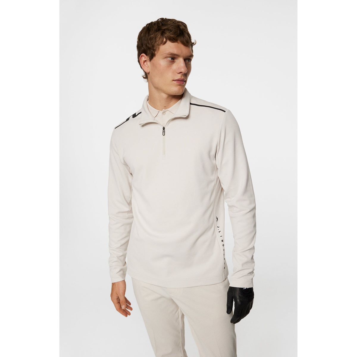 J. Lindeberg Leon Quarter Zip Mid -Layer - Moonbeam