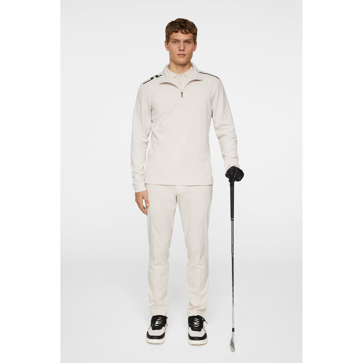 J. Lindeberg Leon Quarter Zip Mid -Layer - Moonbeam
