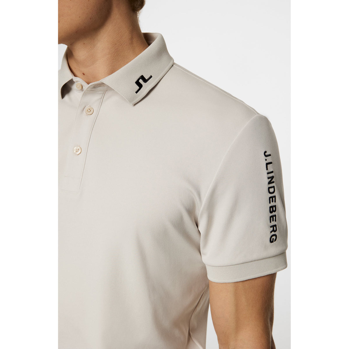 J. Lindeberg Tour Tech Polo Golf Shirt - Moonbeam
