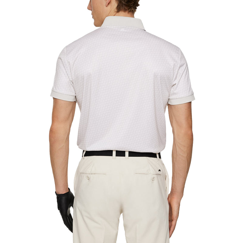 J. Lindeberg Tour Tech gedrucktes Golf Polo -Shirt - Shadow Bridge Moonbeam