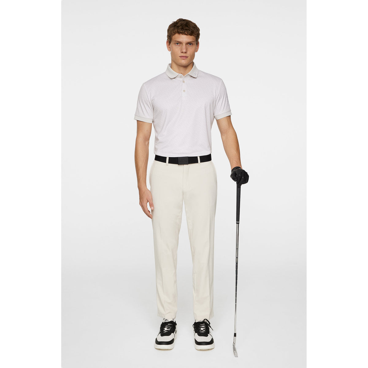 J. Lindeberg Tour Tech gedrucktes Golf Polo -Shirt - Shadow Bridge Moonbeam