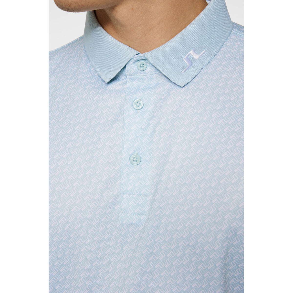 J. Lindeberg Tour Tech gedrucktes Golf Polo -Shirt - Winter Sky