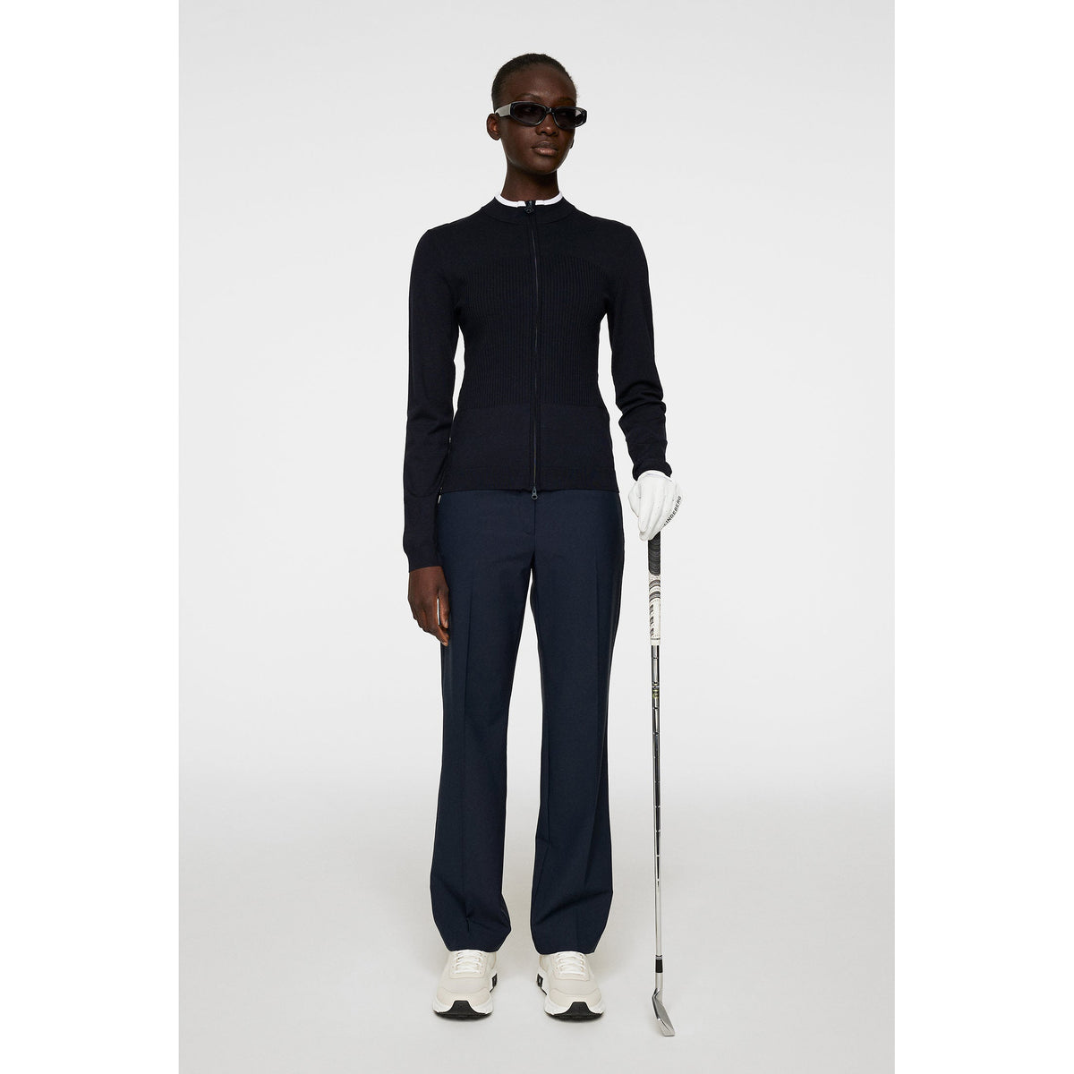J. Lindeberg Women's Anna Strick -Zip -Golf -Pullover - JL Navy