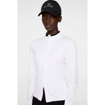 J. Lindeberg Women's Anna Strick -Reißverschluss -Golfpullover - Weiß