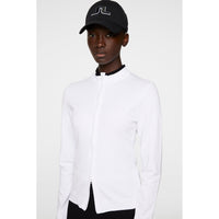 J. Lindeberg Women's Anna Strick -Reißverschluss -Golfpullover - Weiß