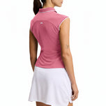 J.Lindeberg Damen Lei Ärmelloses Golf-Poloshirt – Flamingo Plume