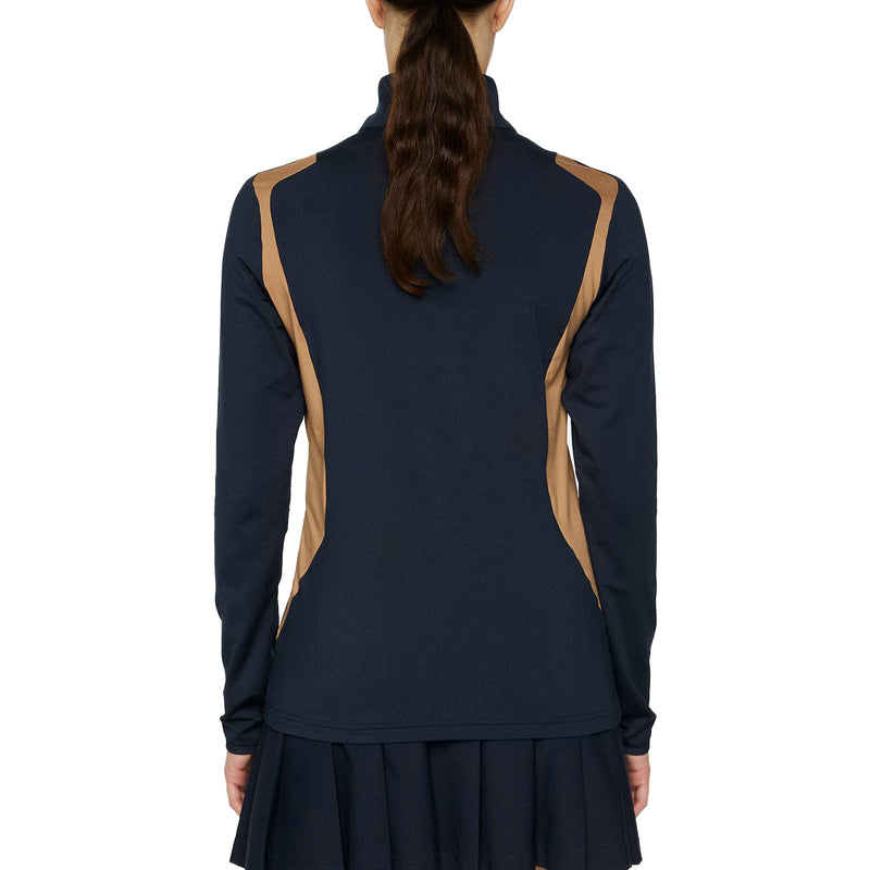 J.Lindeberg Women's MAE Quarter Reißverschluss -Zip -Golf -Mid -Layer - JL Navy
