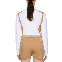 J.Lindeberg Women's Mae Quarter Zip Golf Mid -Layer - Weiß