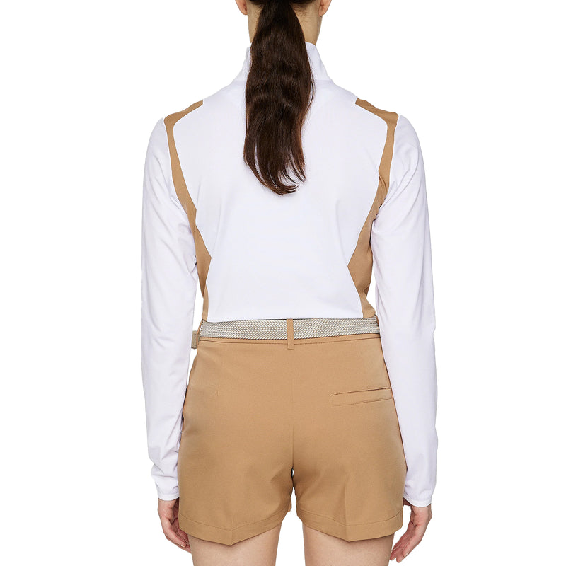 J.Lindeberg Women's Mae Quarter Zip Golf Mid -Layer - Weiß