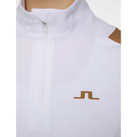 J.Lindeberg Women's Mae Quarter Zip Golf Mid -Layer - Weiß
