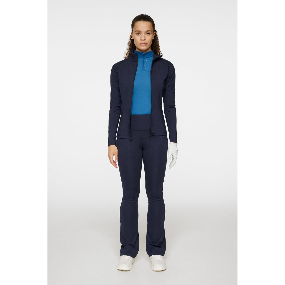 J.Lindeberg Women's Mel Full Reißverschlussgolf mittelschicht - JL Navy