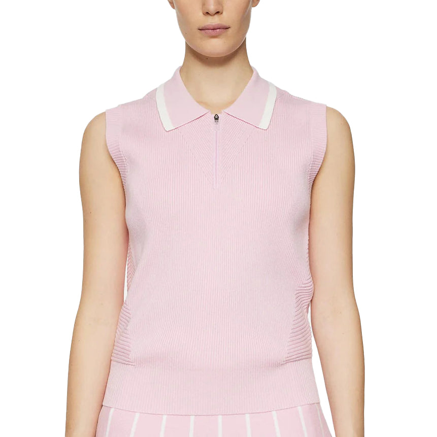 J. Lindeberg Women's Ramona ärmelloses gestricktes Golf Polo -Hemd - Nosegrey