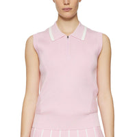 J. Lindeberg Women's Ramona ärmelloses gestricktes Golf Polo -Hemd - Nosegrey