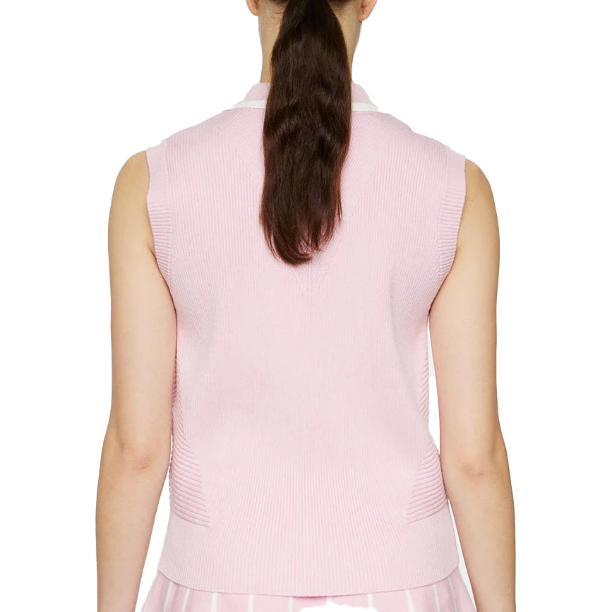J. Lindeberg Women's Ramona ärmelloses gestricktes Golf Polo -Hemd - Nosegrey