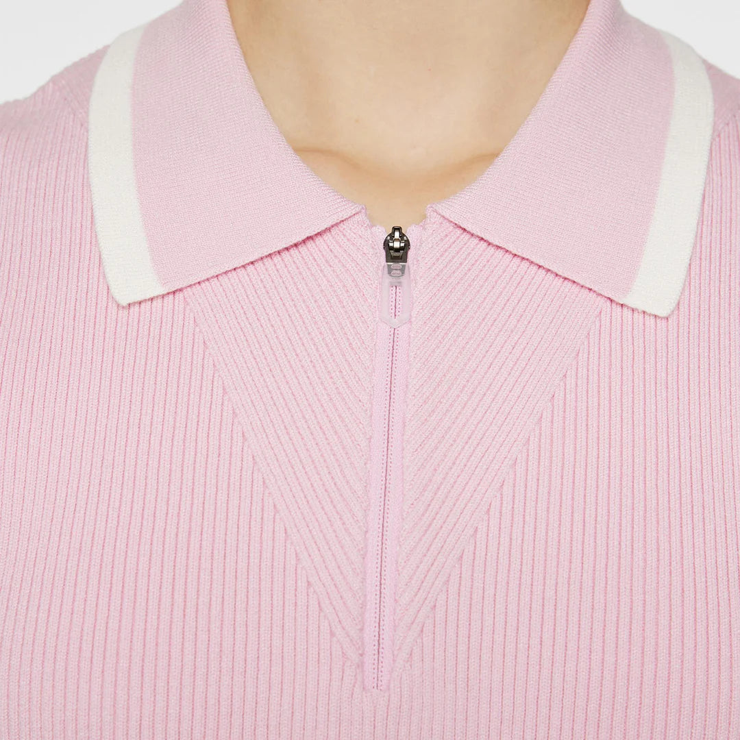 J. Lindeberg Women's Ramona ärmelloses gestricktes Golf Polo -Hemd - Nosegrey