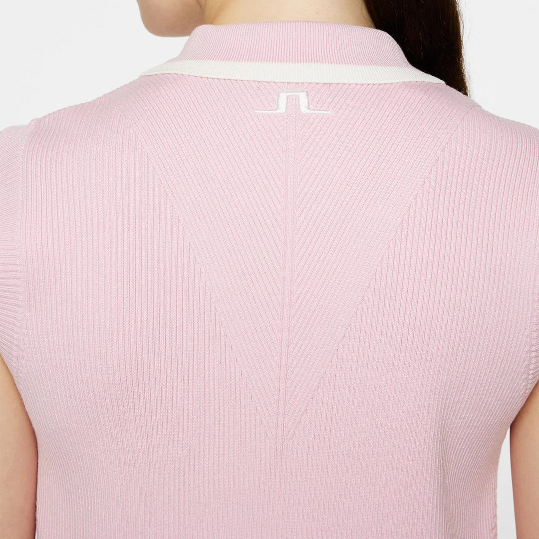 J. Lindeberg Women's Ramona ärmelloses gestricktes Golf Polo -Hemd - Nosegrey