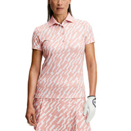 J.Lindeberg Damen Tour Tech bedrucktes Golf-Poloshirt – Oak Flamingo