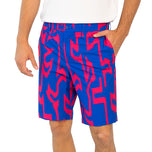 J.Lindeberg Eloy Print Golf Shorts - Glitch Bridge Club Blau