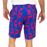 J.Lindeberg Eloy Print Golf Shorts - Glitch Bridge Club Blau
