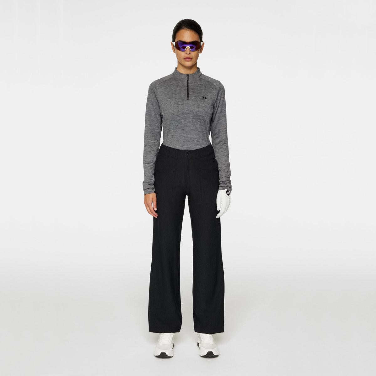 J. Lindeberg Women's Steffi Golf Mid -Layer - Dunkelgrau Melange
