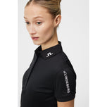 J.Lindeberg 女式 Tour Tech 修身高尔夫 Polo 衫 - 黑色
