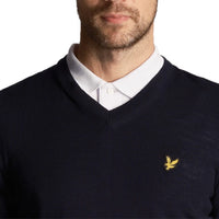 Lyle & Scott Golf Merino Mischung gegen Nackenpullover - Marine