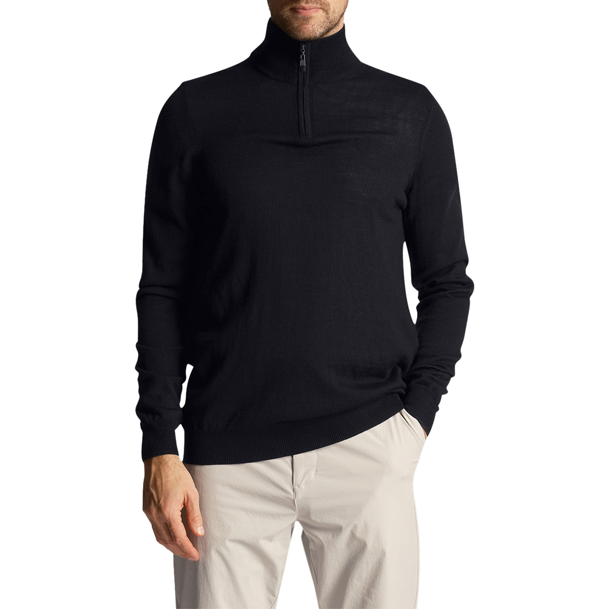 Lyle & Scott Tonal Eagle 1/4 Zip -Strick - Dark Navy