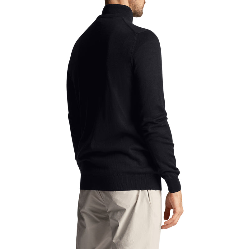 Lyle & Scott Tonal Eagle 1/4 Zip -Strick - Dark Navy