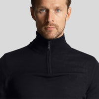 Lyle & Scott Tonal Eagle 1/4 Zip -Strick - Dark Navy