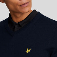 Lyle & Scott Merino Blend V -Neck -Strick - Marine