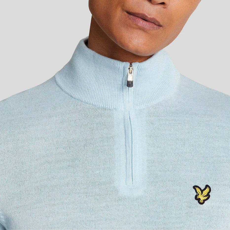 Lyle & Scott Merino Mischung 1/4 Zip -Strick - Club Blau