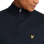 Lyle & Scott Merino Mischung 1/4 Zip -Strick - Dunkle Marine