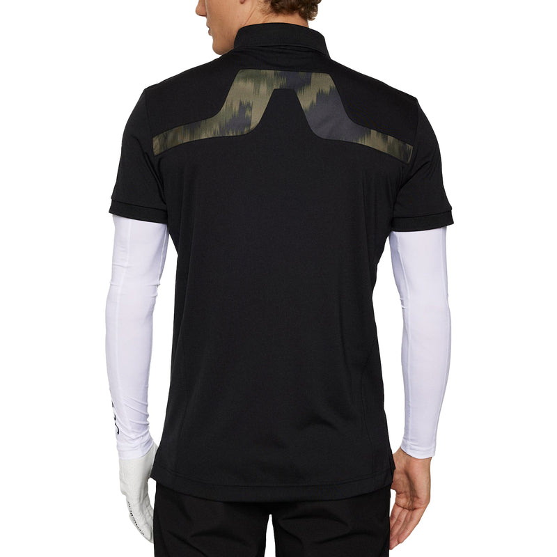 J. Lindeberg KV Print Golf Polo Shirt - Schwarz