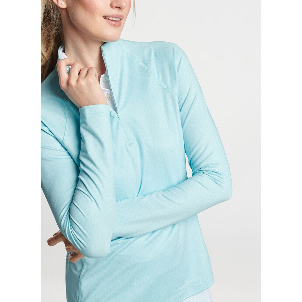 Peter Millar Frauen Geo Raglan-Sleeve Perth Golf Mid-Layer-Blaue Fichte