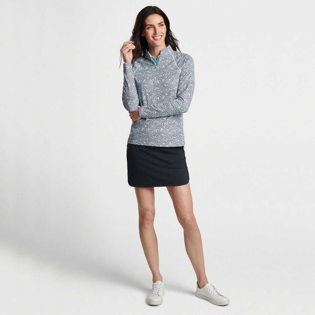 Peter Millar Frauenplatz auf Raglan-Sleeve Perth Golf Mid-Layer-Graphite