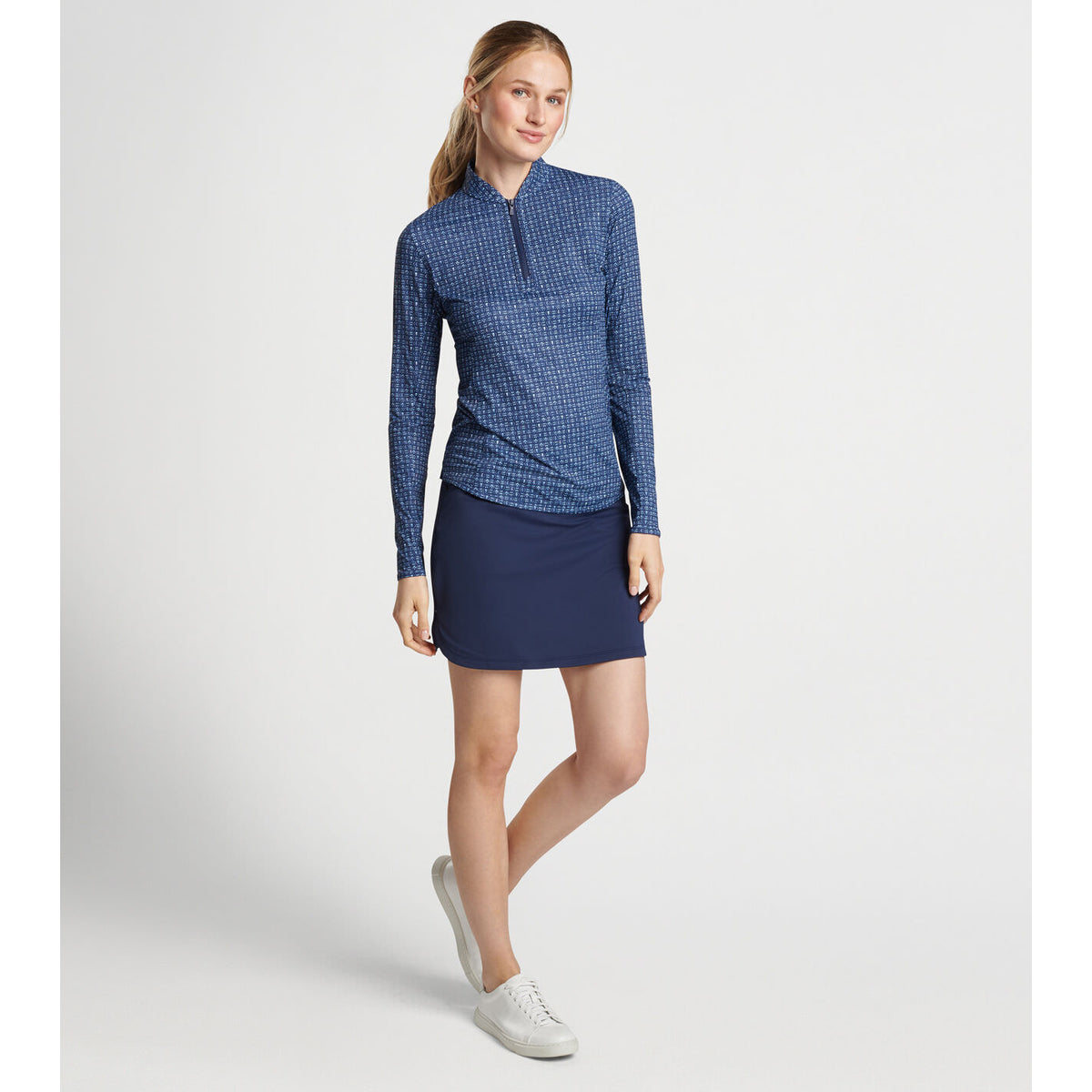 Peter Millar Frauen zurück neun leichte Sonnengolfhemd - Marine