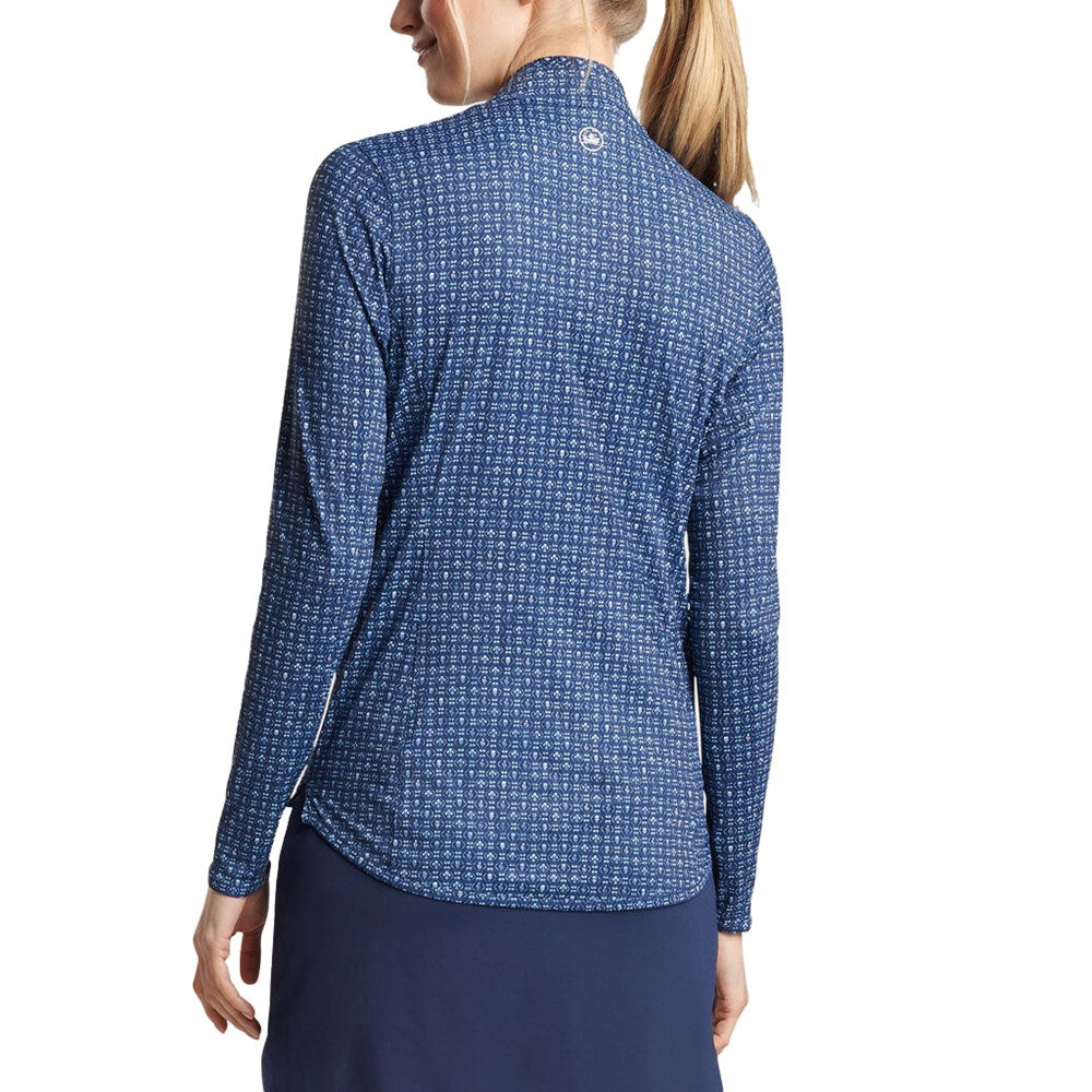 Peter Millar Frauen zurück neun leichte Sonnengolfhemd - Marine