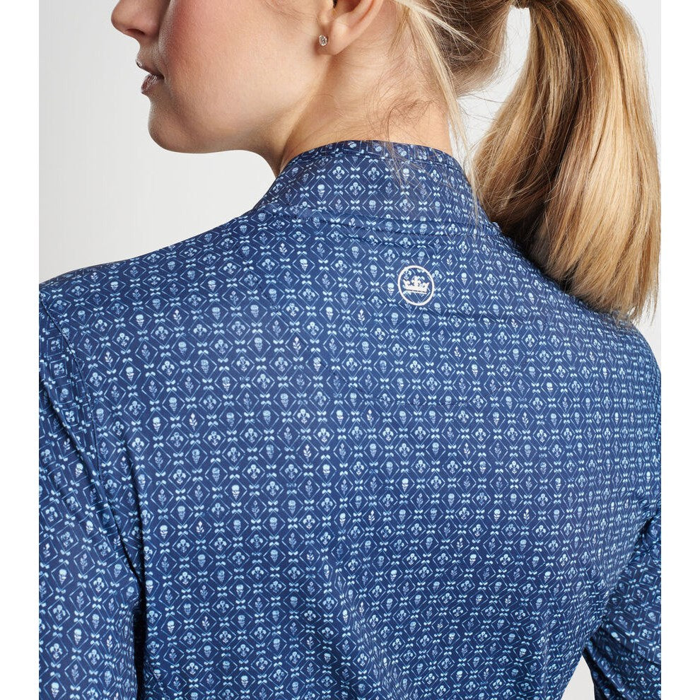 Peter Millar Frauen zurück neun leichte Sonnengolfhemd - Marine