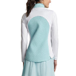 Peter Millar Damen merge Hybrid -Golfjacke - Blaue Fichte/ Weiß
