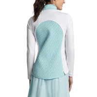 Peter Millar Damen merge Hybrid -Golfjacke - Blaue Fichte/ Weiß