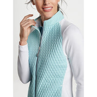 Peter Millar Damen merge Hybrid -Golfjacke - Blaue Fichte/ Weiß