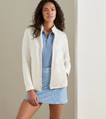 Peter Millar Women's Lumi-Knit Performance Full Zip - Soft White