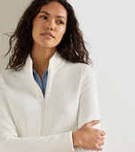 Peter Millar Women's Lumi-Knit Performance Full Zip - Soft White