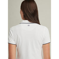 Peter Millar Frauen Whitworth Sport Mesh Golf Shirt - Weiß/Marine